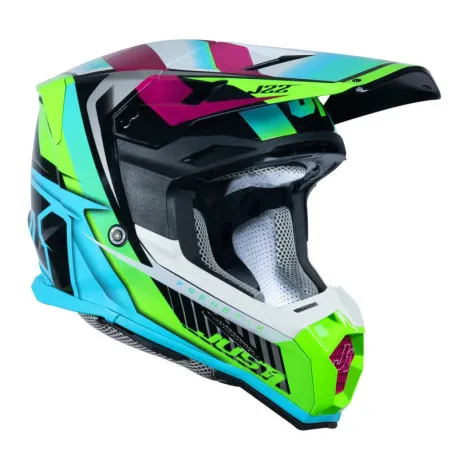 CASCO JUST1 J-22 F FRENETIK NEON LIMA FLUOR NEGRO - Imagen 3