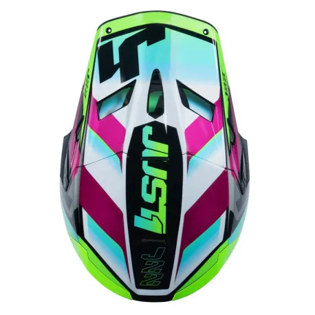 CASCO JUST1 J-22 F FRENETIK NEON LIMA FLUOR NEGRO - Imagen 2